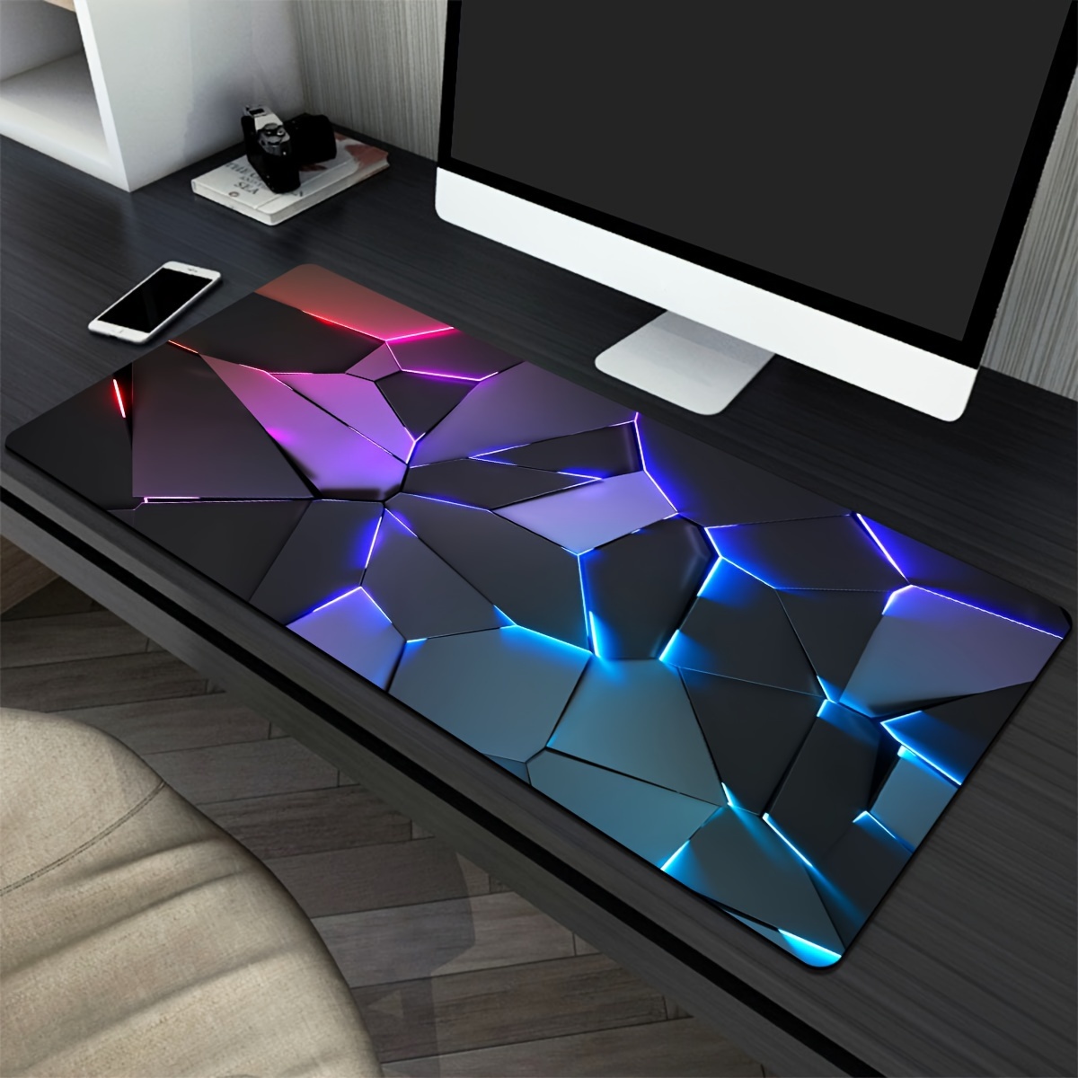 Rgb Keyboard Wrist Rest - Line Geometry RGB Mouse pad large
