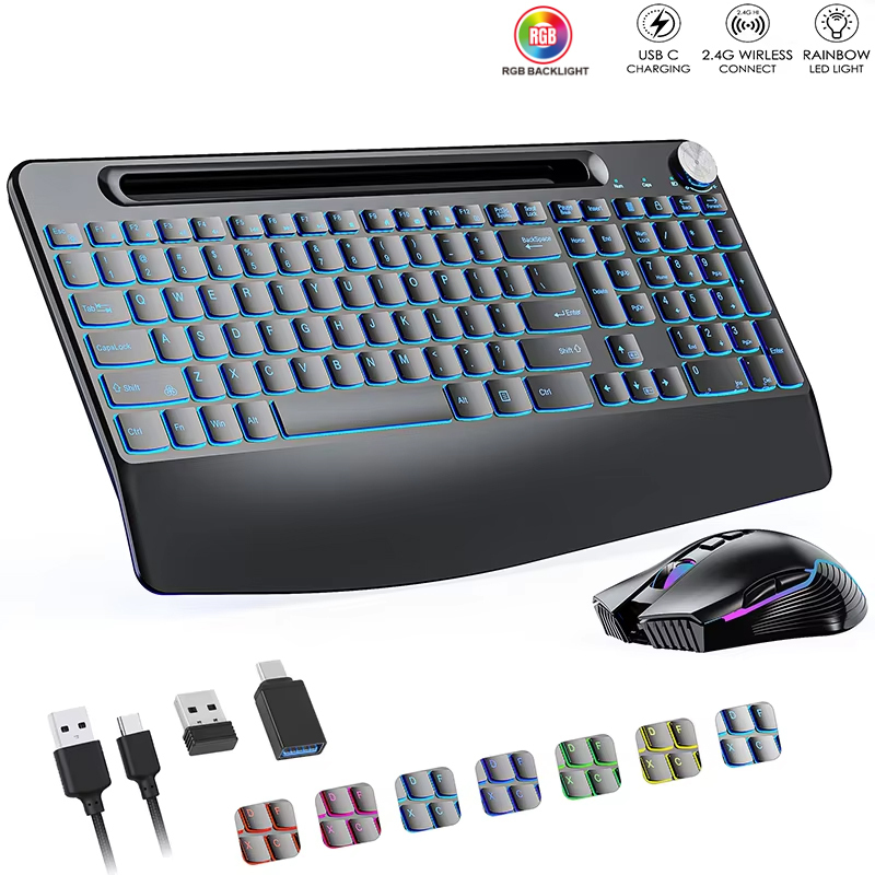 2.4G&Type-C Wireless Keyboard  - Rgb Keyboard Wrist Rest recension och pris