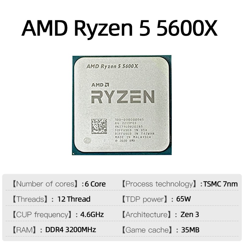 Socket AM4 Processor Ryzen 5 5 - Pc Gaming Watt recension och pris